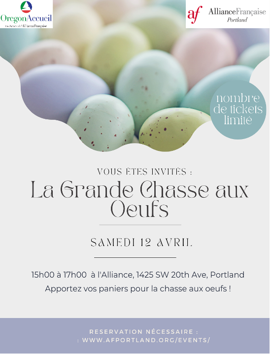 La Grande Chasse aux oeufs le samedi 12 avril