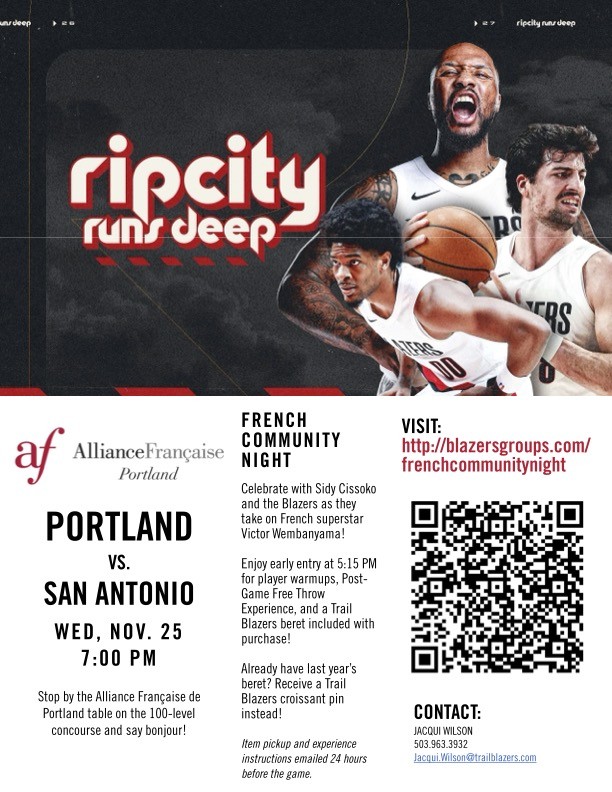 French Community Night With Portland Trail Blazers